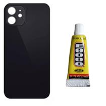 Tampa Traseira De Vidro Para ip 12 Preto Cola 3 Ml