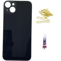 Tampa Traseira De Vidro Para ip 14 Plus Preta Cola 3ml Tampa Traseira De Vidro Para ip 14 Plus Preta Cola 3ml