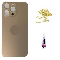 Tampa Traseira De Vidro Para ip 14 Pro Dourado Cola 3ml Tampa Traseira De Vidro Para ip 14 Pro Dourado Cola 3ml