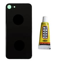 Tampa Traseira De Vidro Para ip 8 Preto Cola 3Ml