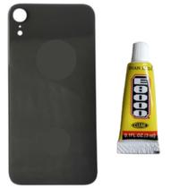 Tampa Traseira De Vidro Para IP Xr Preto Cola 3ml