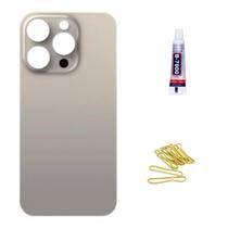 Tampa Traseira De Vidro Para iPhone 15 Pro Mx Titânio Cola 3ml