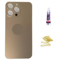 Tampa Traseira De Vidro Para iPhone 16 Pro Mx Dourado Cola 3ml Tampa Traseira De Vidro Para iPhone 16 Pro Mx Dourado Cola 3ml