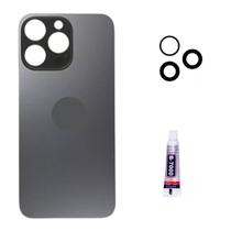 Tampa Traseira De Vidro Para iPhone 16 Pro Mx Preto Cola 3ml Lente