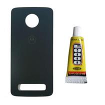 Tampa Traseira De Vidro Para Moto Z3 Play Azul + Cola 3 Ml