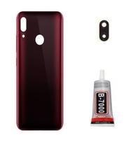 Tampa Traseira Motorola Moto E6 Plus Vermelho com botoes + Lente e Cola