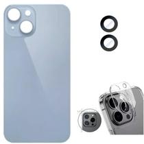 Tampa Traseira Para iPhone 15 Azul + Lente + Película Câmera Tampa Traseira Para iPhone 15 Azul + Lente + Película Câmera