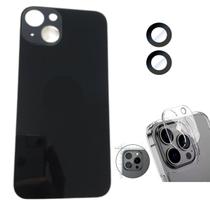 Tampa Traseira Para iPhone 15 Preto + Lente + Película Câmera