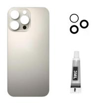 Tampa Traseira Para iPhone 16 Pro Titanium + Lente + Cola 3ml