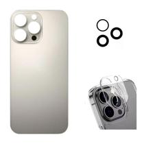 Tampa Traseira Para iPhone 16 Pro Titanium + Lente + Película Câmera