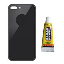 Tampa Traseira Para iphone 8 Plus Preto + Cola 3Ml