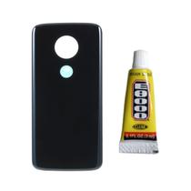 Tampa Traseira Para Moto G7 Plus Preto Cola 3Ml