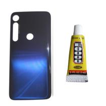Tampa Traseira Para Moto G8 Plus Xt2019-2 Azul + Cola 3Ml Tampa Traseira Para Moto G8 Plus Xt2019-2 Azul + Cola 3Ml