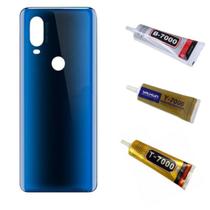 Tampa Traseira Para Moto One Vision P50 Azul + Cola 110ml