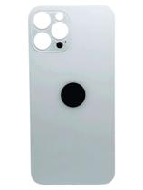 Tampa Traseira Vidro com Furo Maior Compatível iPhone 12 Pró Max Cor:Branco Tampa Traseira Vidro com Furo Maior Compatível iPhone 12 Pró Max Cor:Branco