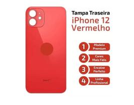 Tampa Traseira Vidro Compatível iPhone 12 Premium Furo Maior