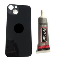 Tampa Traseira Vidro Para ip 13 Preto Cola