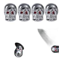 Tampa Valvula De Pneu Cromado Cranio Caveira 4 Pçs