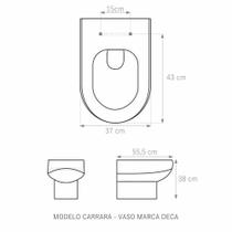 Tampa Vaso Carrara Mogno MDF -