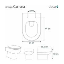 Tampa Vaso Sanitário MDF Laqueado Carrara Deca