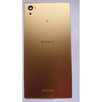Tampa Vidro Traseira Compatível Xperia Z5 E66603 E6633 E6683 E6653 Dourada