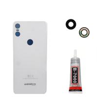 Tampa Vidro Traseiro Motorola Moto One Branco + Lente e Cola