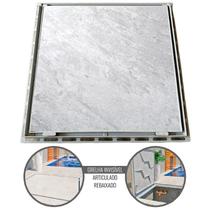 Tampão 90 x 90 CM Rebaixado Articulado Grelha Invisível p/ Casa Máquinas Piscinas 371903 Cinza GDA