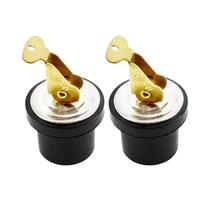 Tampão de Drenagem para Barco MARINE CITY em Latão com Fecho de Encaixe, Kit com 2 Unidades, 2,2 cm