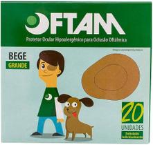 Tampão De Olho Protetor Ocular Grande Bege C/20 - Oftam