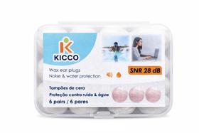 Tampão de Ouvido de Cera SNR 28 dB com Certificação CE Marca KICCO Proteção Auditiva para Dormir, Nadar e Ruído 6 pares Tampão de Ouvido de Cera SNR 28 dB com Certificação CE Marca KICCO Proteção Auditiva para Dormir, Nadar e Ruído 6 pares