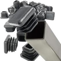 Tampão De Plástico Preto Quadrado 16pcs, Tapete Antiderrapante, Tampa De Extremidade 10x10mm a