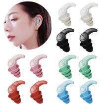 Tampão Ouvido Par 3 Camadas Antiruído Plug Dormir Natação Estudos Trabalho Protetor Auricular