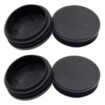 Tampão Plástico Suiwotin 76 mm Redondo Preto para Extremidades, 4 Peças