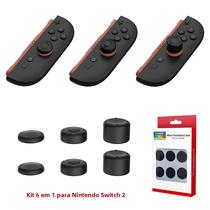 Tampas analógicas de silicone 6 em 1 para proteção de controladores de jogo Switch 2 Joy Con Tampas analógicas de silicone 6 em 1 para proteção de controladores de jogo Switch 2 Joy Con
