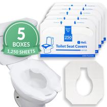 Tampas de assento de vaso sanitário Reli. 1250 unidades descartáveis 14x16 cm Tampas de assento de vaso sanitário Reli. 1250 unidades descartáveis 14x16 cm