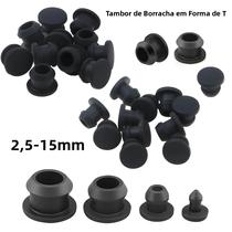 Tampas De Borracha De Silicone Pretas Tipo T 2.5-15mm, Plugues Cônicos De Encaixe Para Tubos, 5-20