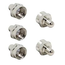 Tampas de cabo coaxial, adaptador RF tipo F, terminador de 75 ohms, pacote com 5