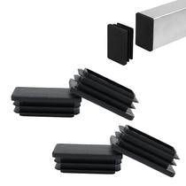 Tampas de extremidade para tubo BOPOREAE 1 x 2" plástico, pacote com 4, preto Tampas de extremidade para tubo BOPOREAE 1 x 2" plástico, pacote com 4, preto