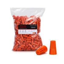 Tampas de fio HKS 500 unidades, conectores isolados Orange AWG 20-14