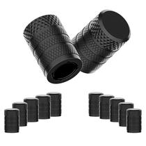 Tampas de haste de válvula de pneu CKauto Black Aluminium, pacote de 10 unidades