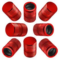 Tampas de haste de válvula de pneu ESYVALVE resistentes à corrosão, pacote com 8 unidades vermelhas