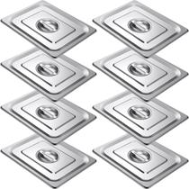 Tampas de panela de mesa a vapor de 1/2 tamanho em aço inoxidável (pacote com 8) Tampas de panela de mesa a vapor de 1/2 tamanho em aço inoxidável (pacote com 8)