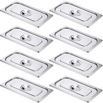 Tampas de panela de mesa a vapor de 1/3 de aço inoxidável de tamanho terceiro (pacote com 8) Tampas de panela de mesa a vapor de 1/3 de aço inoxidável de tamanho terceiro (pacote com 8)
