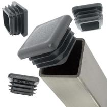 Tampas de plástico para tubos quadrados de 1 polegada (10 unidades) - EZends