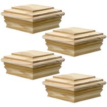 Tampas de poste de madeira Sasylvia 4x4 Cedar Fence Resistant à podridão x4