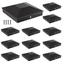 Tampas de poste HILLMASTER 6x6 para poste de vedação de madeira de 14 x 14 cm, 12 unidades