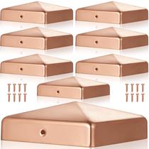 Tampas de poste Tandefio Solid Copper 9x9cm com parafuso 8 peças