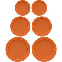 Tampas de reposição para recipientes Pyrex, 2/4/7 xícaras (6 unidades) de laranja Tampas de reposição para recipientes Pyrex, 2/4/7 xícaras (6 unidades) de laranja