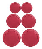 Tampas de reposição para recipientes Pyrex de 2/4/7 xícaras (vermelhas) (6 unidades) Tampas de reposição para recipientes Pyrex de 2/4/7 xícaras (vermelhas) (6 unidades)