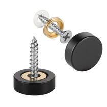 Tampas de rosca e latão sólido, 20 unidades pretas de 15,3 mm de diâmetro Tampas de rosca e latão sólido, 20 unidades pretas de 15,3 mm de diâmetro